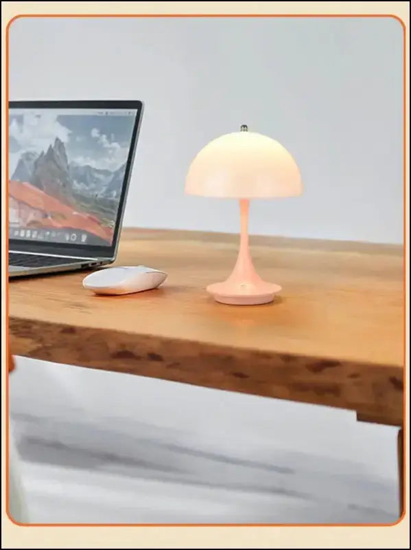 LED Mushroom Table Lamp - Portable USB Charging Dimmable Flower Bud for Bedroom & Bedside - mushroom small table lamp