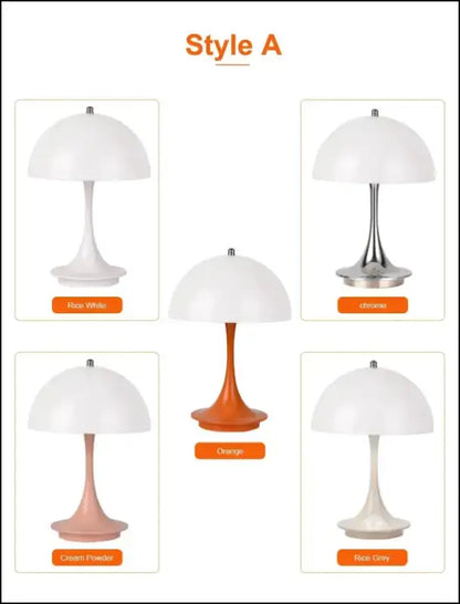 LED Mushroom Table Lamp - Portable USB Charging Dimmable Flower Bud for Bedroom & Bedside - mushroom small table lamp