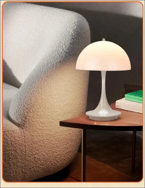 LED Mushroom Table Lamp - Portable USB Charging Dimmable Flower Bud for Bedroom & Bedside - mushroom small table lamp
