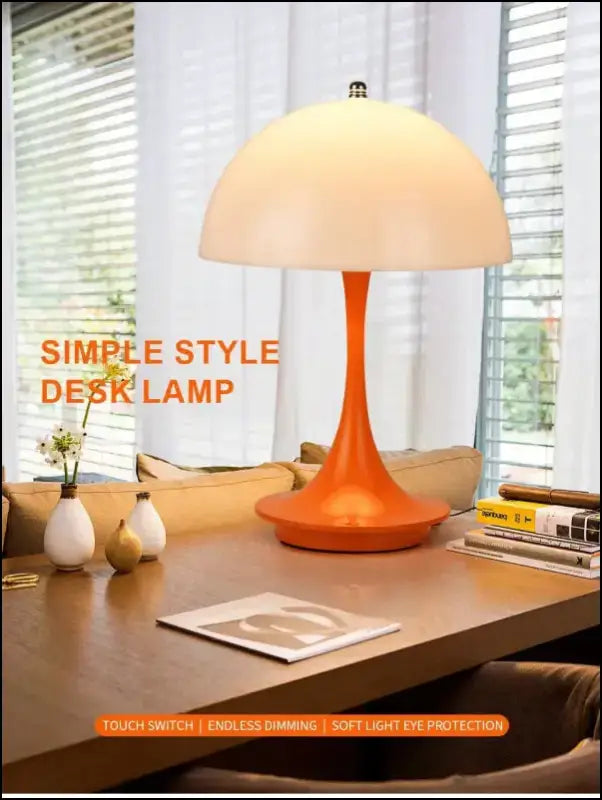 LED Mushroom Table Lamp - Portable USB Charging Dimmable Flower Bud for Bedroom & Bedside - mushroom small table lamp
