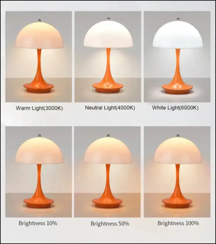 LED Mushroom Table Lamp - Portable USB Charging Dimmable Flower Bud for Bedroom & Bedside - mushroom small table lamp