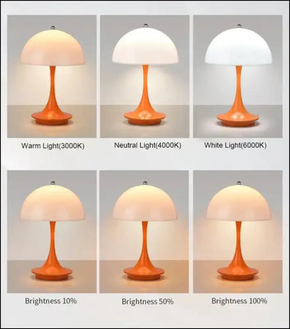 LED Mushroom Table Lamp - Portable USB Charging Dimmable Flower Bud for Bedroom & Bedside - mushroom small table lamp