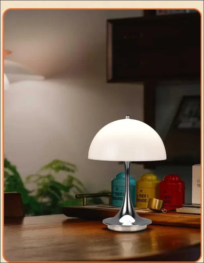 LED Mushroom Table Lamp - Portable USB Charging Dimmable Flower Bud for Bedroom & Bedside - mushroom small table lamp