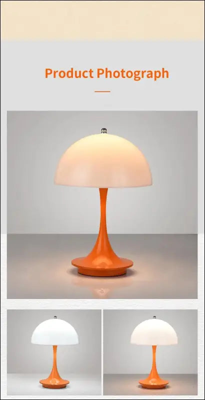 LED Mushroom Table Lamp - Portable USB Charging Dimmable Flower Bud for Bedroom & Bedside - mushroom small table lamp