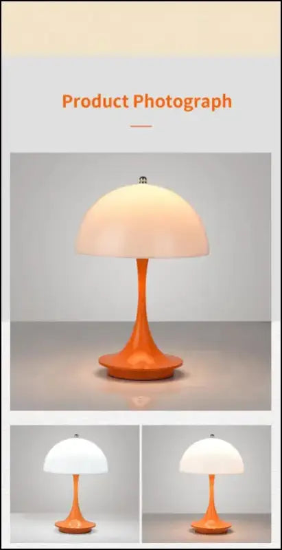 LED Mushroom Table Lamp - Portable USB Charging Dimmable Flower Bud for Bedroom & Bedside - mushroom small table lamp