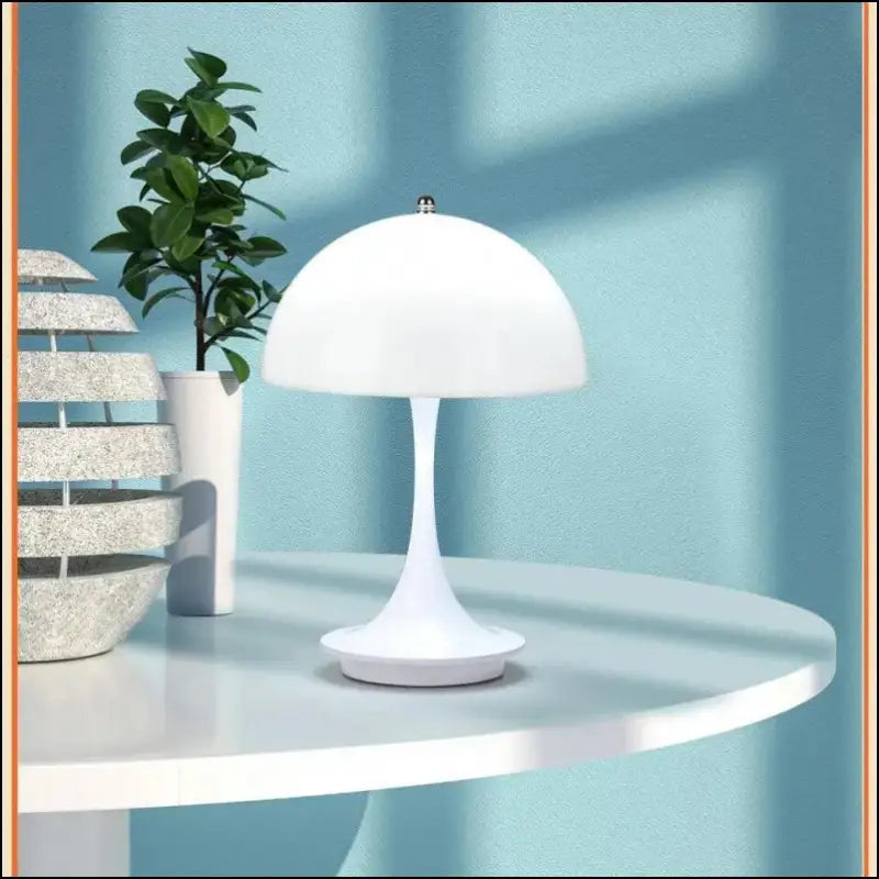 LED Mushroom Table Lamp - Portable USB Charging Dimmable Flower Bud for Bedroom & Bedside - mushroom small table lamp