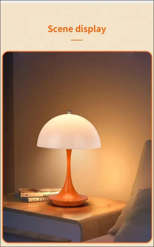 LED Mushroom Table Lamp - Portable USB Charging Dimmable Flower Bud for Bedroom & Bedside - mushroom small table lamp