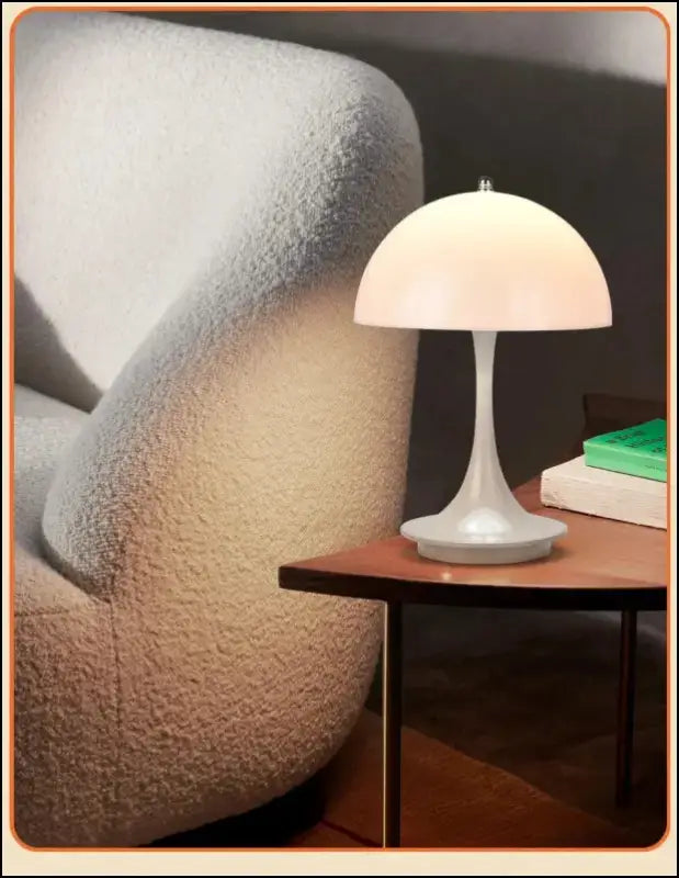 LED Mushroom Table Lamp - Portable USB Charging Dimmable Flower Bud for Bedroom & Bedside - mushroom small table lamp