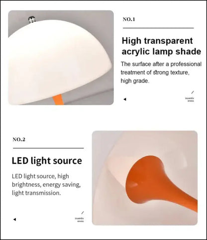 LED Mushroom Table Lamp - Portable USB Charging Dimmable Flower Bud for Bedroom & Bedside - mushroom small table lamp