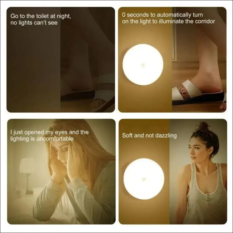 LED Smart Human Body Sensor Night Lamp | Emergency Automatic Lighting with USB Charging & Wireless Magnetic Suction