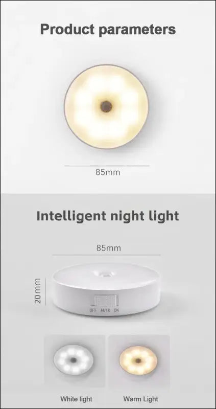 LED Smart Human Body Sensor Night Lamp | Emergency Automatic Lighting with USB Charging & Wireless Magnetic Suction