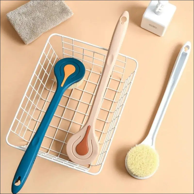 Long Handle Bath Brush - Soft Hair Shower Back Scrubber Body Massage & Mud Cleaner for Bathing