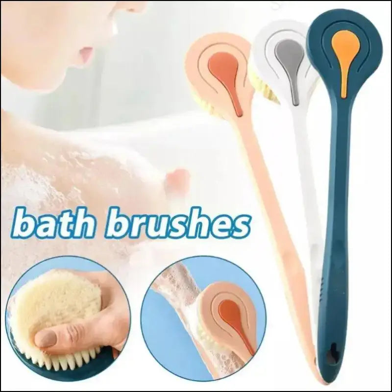 Long Handle Bath Brush - Soft Hair Shower Back Scrubber Body Massage & Mud Cleaner for Bathing