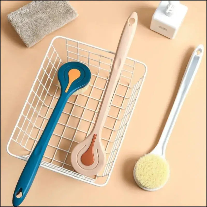 Long Handle Bath Brush - Soft Hair Shower Back Scrubber Body Massage & Mud Cleaner for Bathing