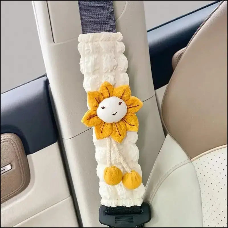 LULECI Cute Sunflower Car Seat Belt Shoulder Cover for Girls - Stylish Accessories & Decoration Supplies