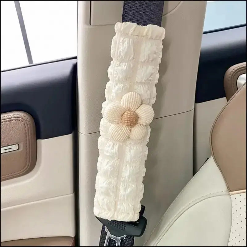 LULECI Cute Sunflower Car Seat Belt Shoulder Cover for Girls - Stylish Accessories & Decoration Supplies