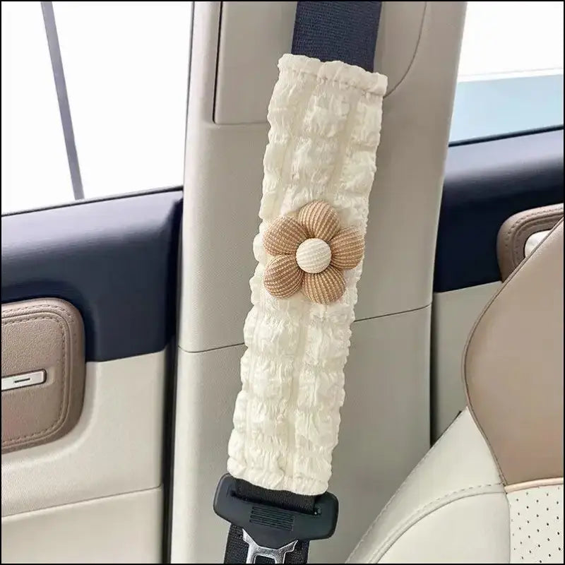 LULECI Cute Sunflower Car Seat Belt Shoulder Cover for Girls - Stylish Accessories & Decoration Supplies