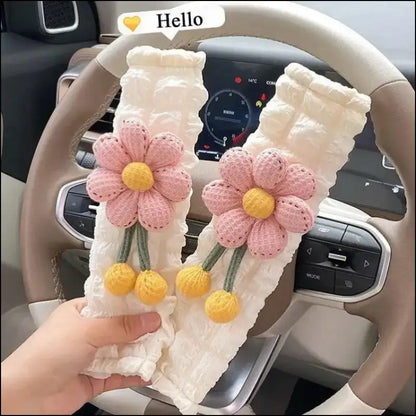 LULECI Cute Sunflower Car Seat Belt Shoulder Cover for Girls - Stylish Accessories & Decoration Supplies