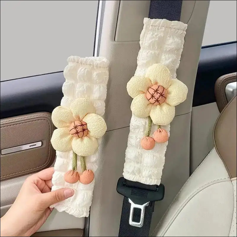 LULECI Cute Sunflower Car Seat Belt Shoulder Cover for Girls - Stylish Accessories & Decoration Supplies