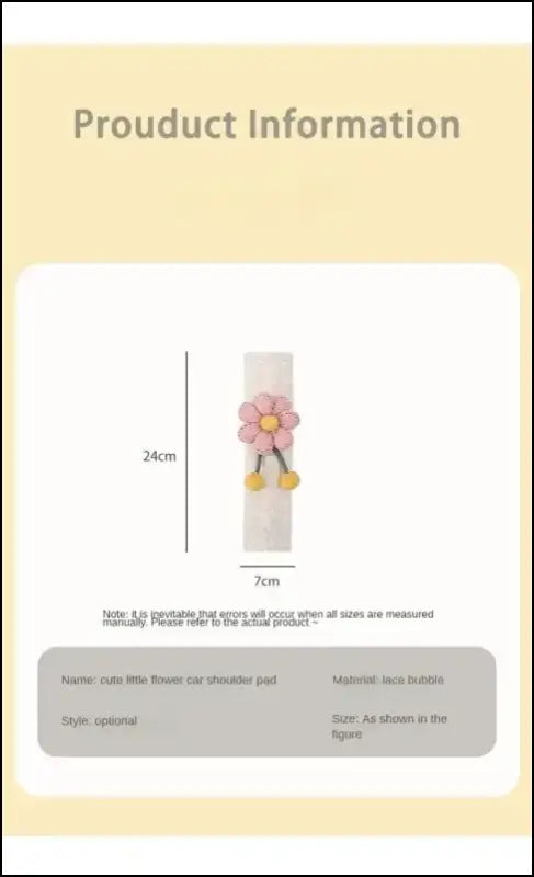 LULECI Cute Sunflower Car Seat Belt Shoulder Cover for Girls - Stylish Accessories & Decoration Supplies