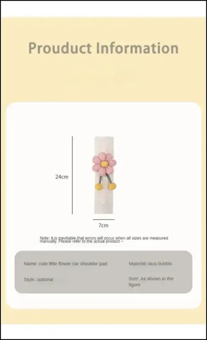LULECI Cute Sunflower Car Seat Belt Shoulder Cover for Girls - Stylish Accessories & Decoration Supplies