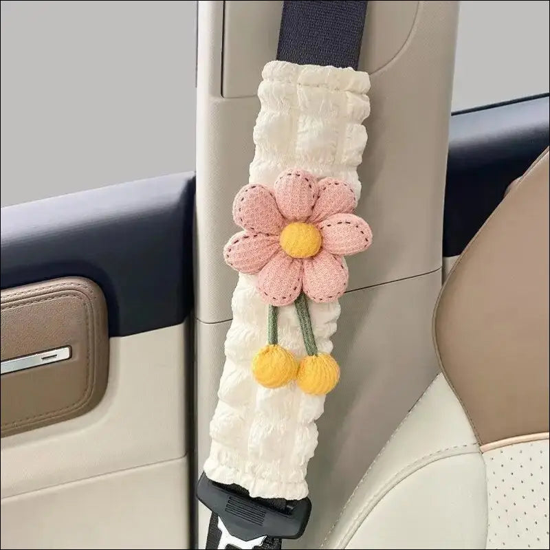 LULECI Cute Sunflower Car Seat Belt Shoulder Cover for Girls - Stylish Accessories & Decoration Supplies