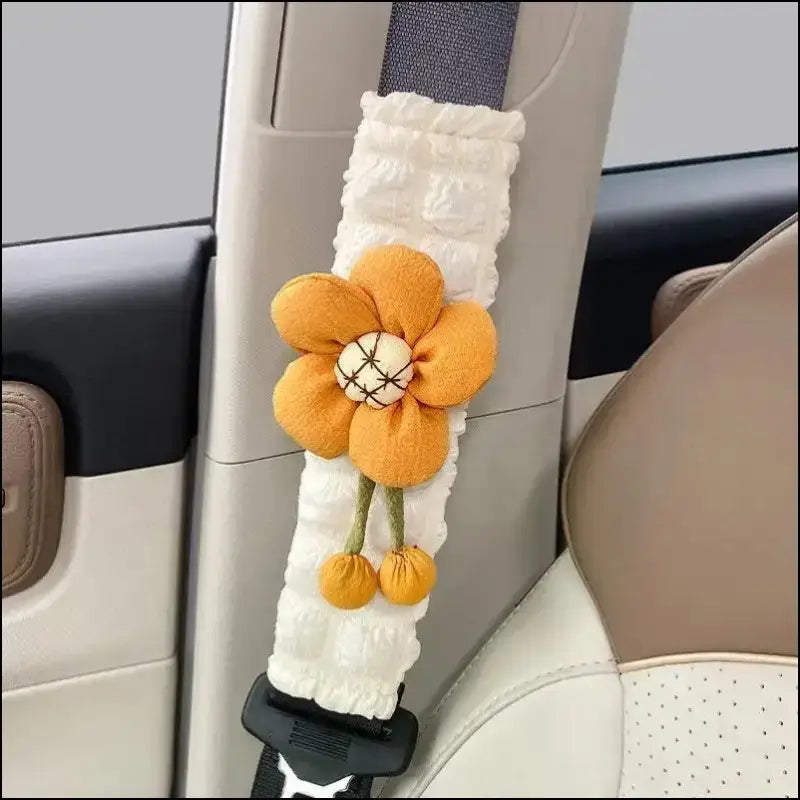 LULECI Cute Sunflower Car Seat Belt Shoulder Cover for Girls - Stylish Accessories & Decoration Supplies