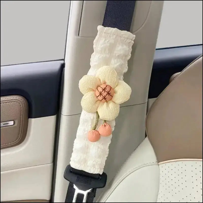 LULECI Cute Sunflower Car Seat Belt Shoulder Cover for Girls - Stylish Accessories & Decoration Supplies