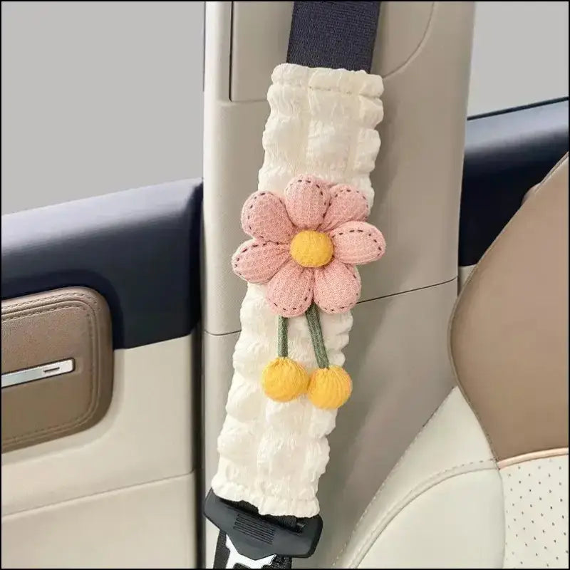 LULECI Cute Sunflower Car Seat Belt Shoulder Cover for Girls - Stylish Accessories & Decoration Supplies