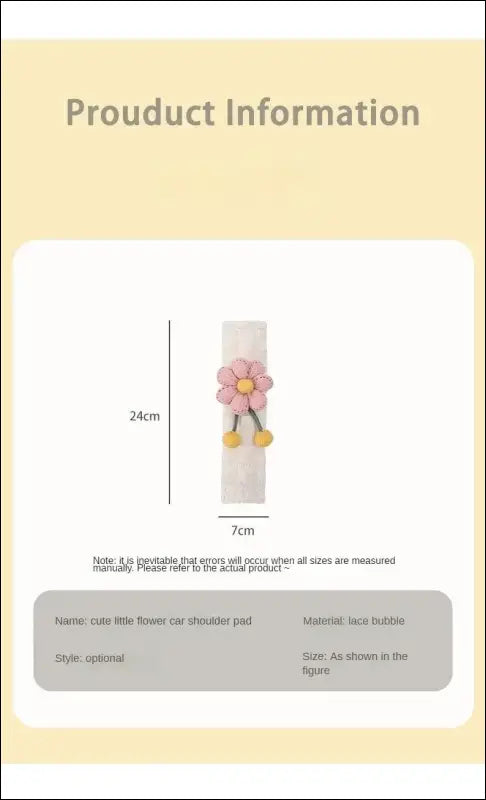 LULECI Cute Sunflower Car Seat Belt Shoulder Cover for Girls - Stylish Accessories & Decoration Supplies