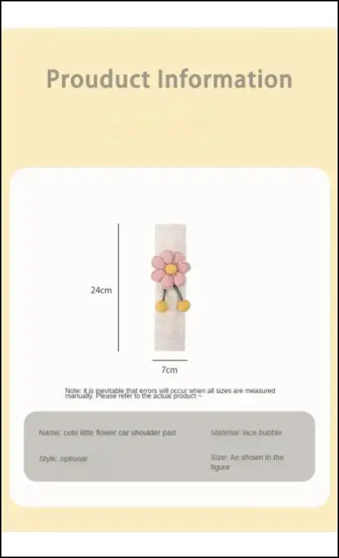 LULECI Cute Sunflower Car Seat Belt Shoulder Cover for Girls - Stylish Accessories & Decoration Supplies