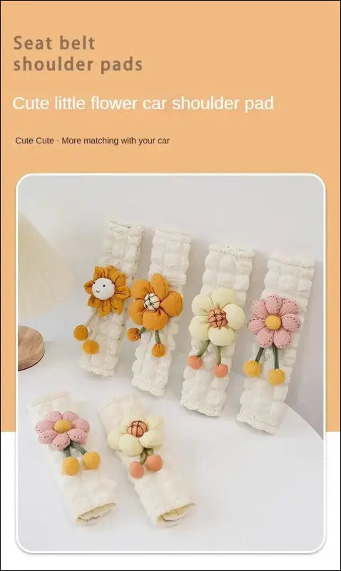 LULECI Cute Sunflower Car Seat Belt Shoulder Cover for Girls - Stylish Accessories & Decoration Supplies