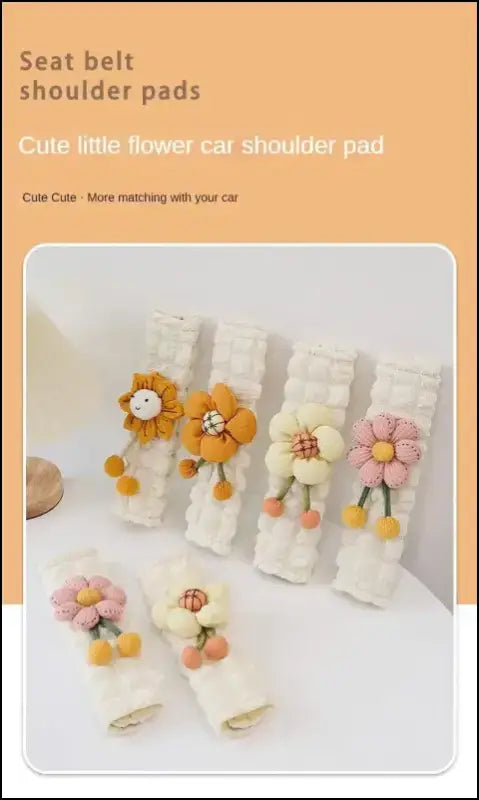 LULECI Cute Sunflower Car Seat Belt Shoulder Cover for Girls - Stylish Accessories & Decoration Supplies