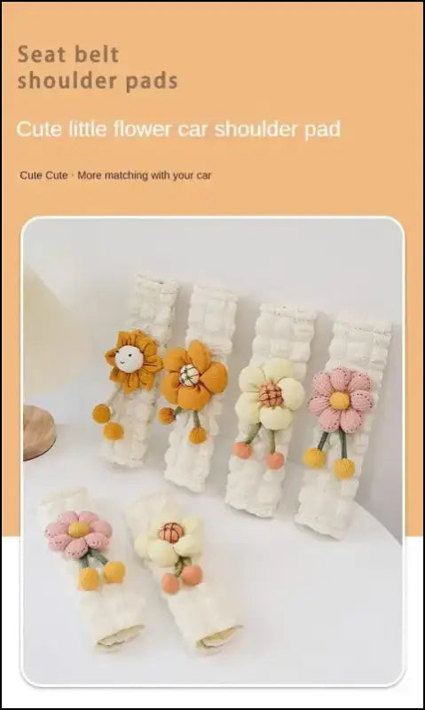 LULECI Cute Sunflower Car Seat Belt Shoulder Cover for Girls - Stylish Accessories & Decoration Supplies