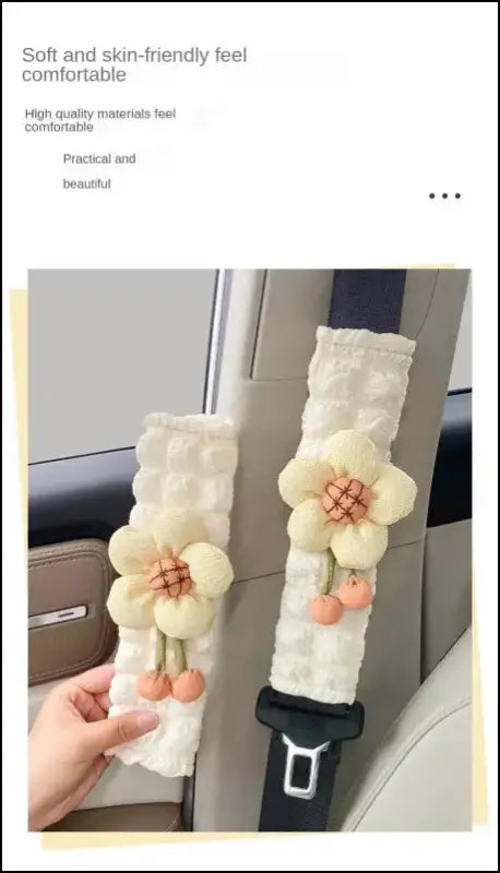 LULECI Cute Sunflower Car Seat Belt Shoulder Cover for Girls - Stylish Accessories & Decoration Supplies