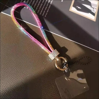 Luxury Rhinestone Mobile Phone Lanyard – High-End Diamond-Encrusted Antiloss Wrist Chain