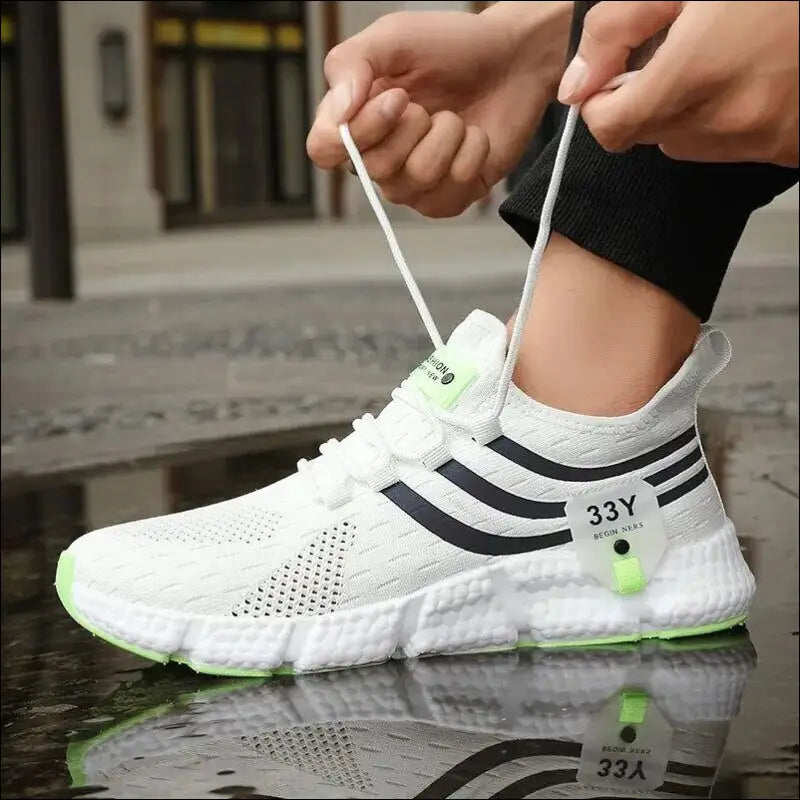 ’Men’s Casual Sport Shoes - Breathable Lightweight Mesh Sneakers for Outdoor Running Jogging & Walking’ - WHITE