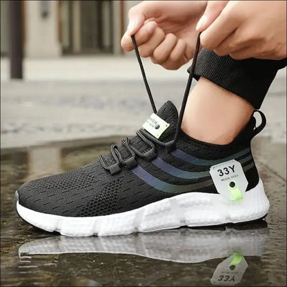 ’Men’s Casual Sport Shoes - Breathable Lightweight Mesh Sneakers for Outdoor Running Jogging & Walking’ - Black