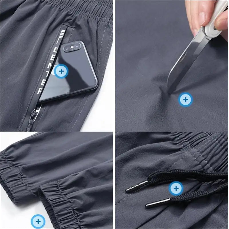 Men’s running pants with zipper pockets Quick drying sport men Training jogging sports trousers Lightweight workout