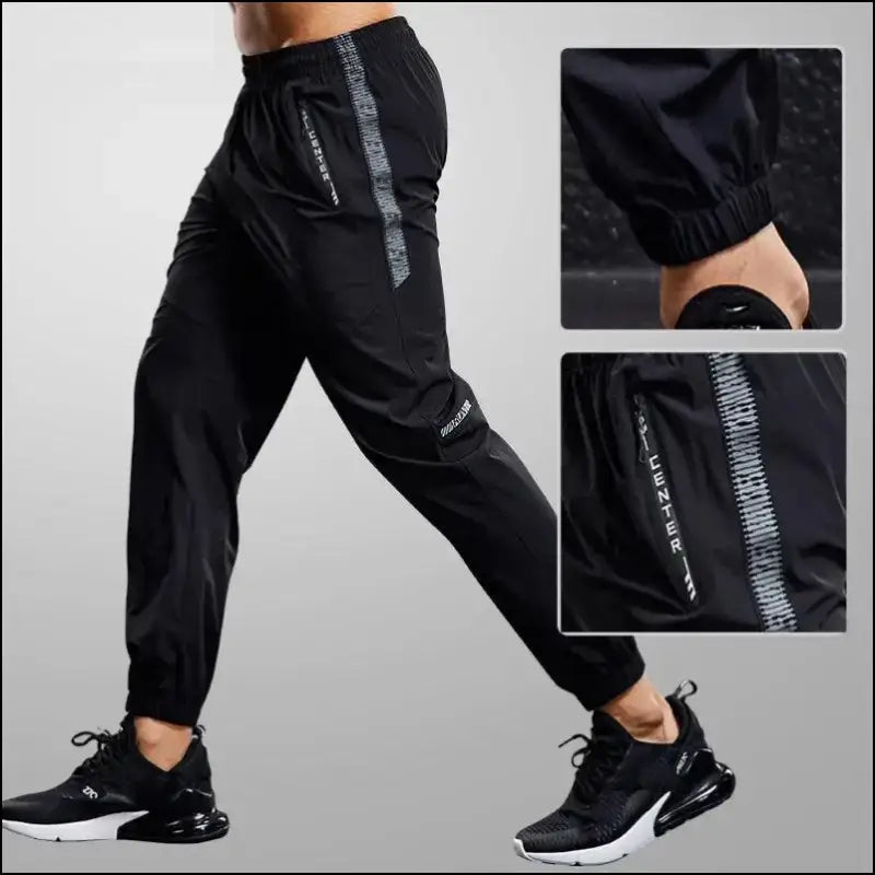 Men’s running pants with zipper pockets Quick drying sport men Training jogging sports trousers Lightweight workout
