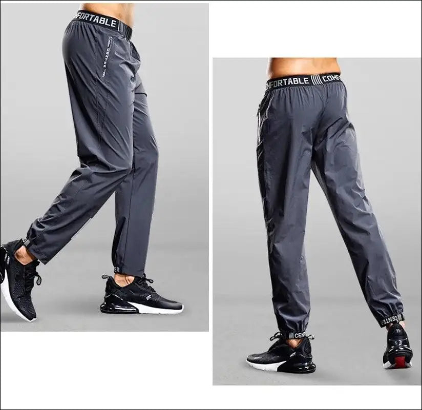Men’s running pants with zipper pockets Quick drying sport men Training jogging sports trousers Lightweight workout