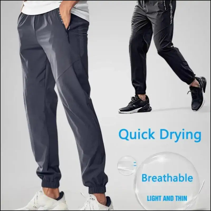 Men’s running pants with zipper pockets Quick drying sport men Training jogging sports trousers Lightweight workout