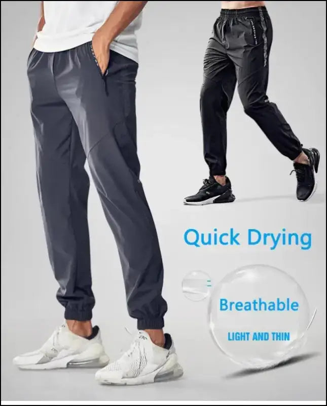 Men’s running pants with zipper pockets Quick drying sport men Training jogging sports trousers Lightweight workout