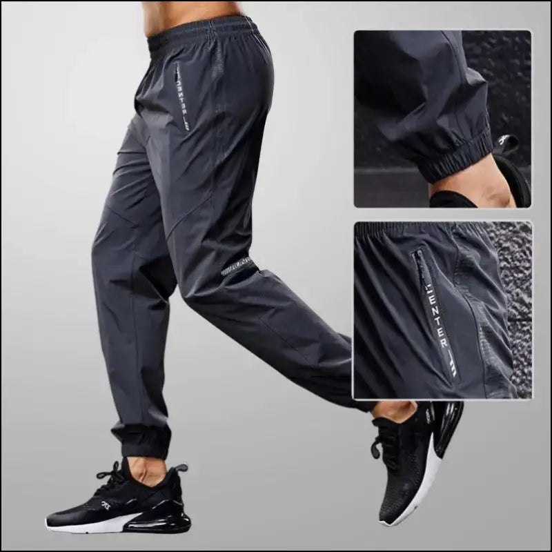 Men’s running pants with zipper pockets Quick drying sport men Training jogging sports trousers Lightweight workout