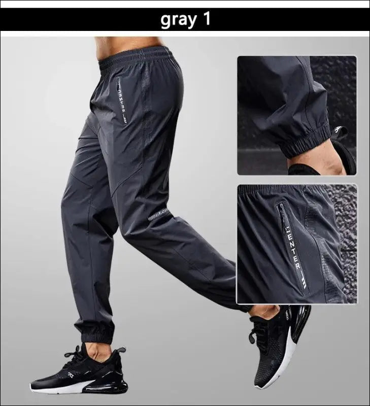 Men’s running pants with zipper pockets Quick drying sport men Training jogging sports trousers Lightweight workout