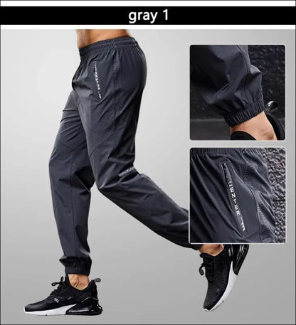 Men’s running pants with zipper pockets Quick drying sport men Training jogging sports trousers Lightweight workout
