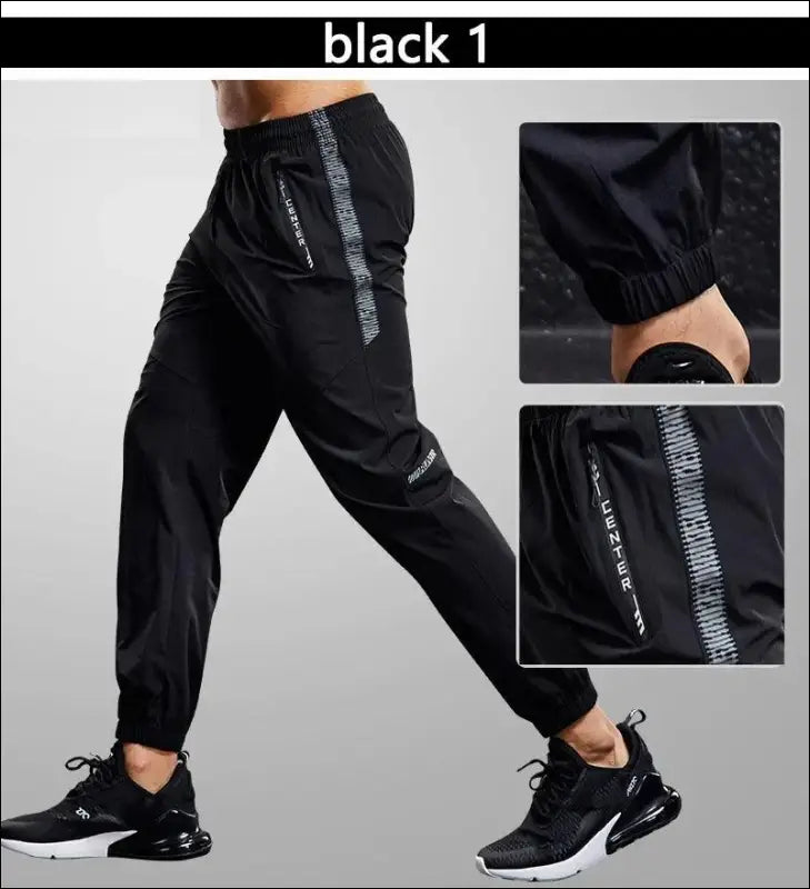 Men’s running pants with zipper pockets Quick drying sport men Training jogging sports trousers Lightweight workout