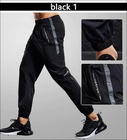 Men’s running pants with zipper pockets Quick drying sport men Training jogging sports trousers Lightweight workout