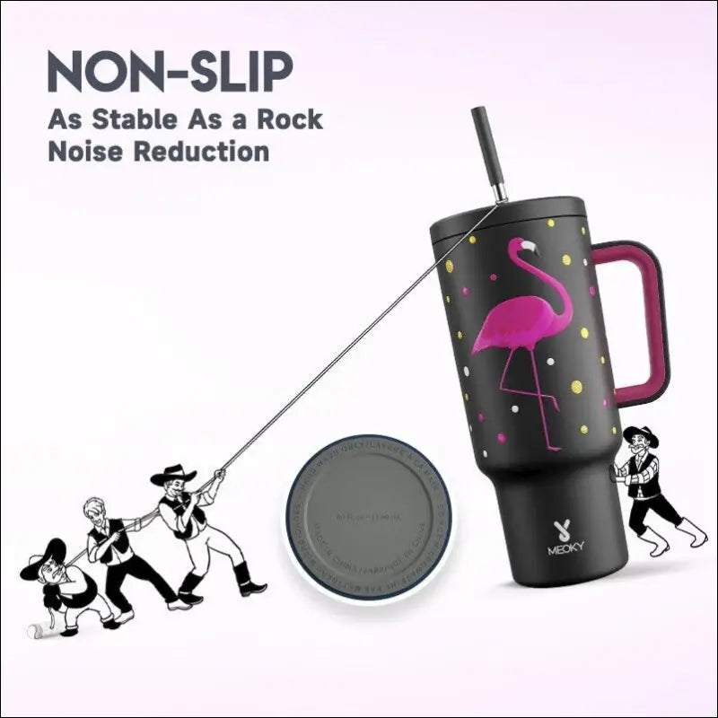 Meoky 40oz Stainless Steel Vacuum Tumbler with Straw & Lid | Leak-Proof Large Capacity Car Mug | Food-Grade Insulated