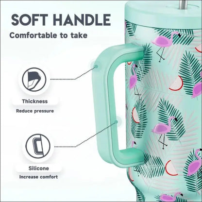 Meoky 40oz Stainless Steel Vacuum Tumbler with Straw & Lid | Leak-Proof Large Capacity Car Mug | Food-Grade Insulated